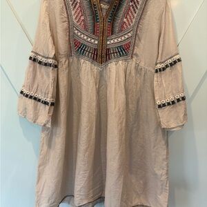 Bohemian Embroidered Tunic Dress